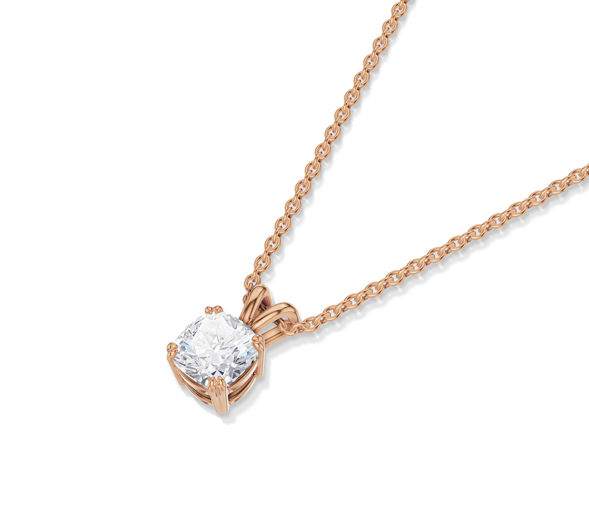 diamond necklace for women in rose gold