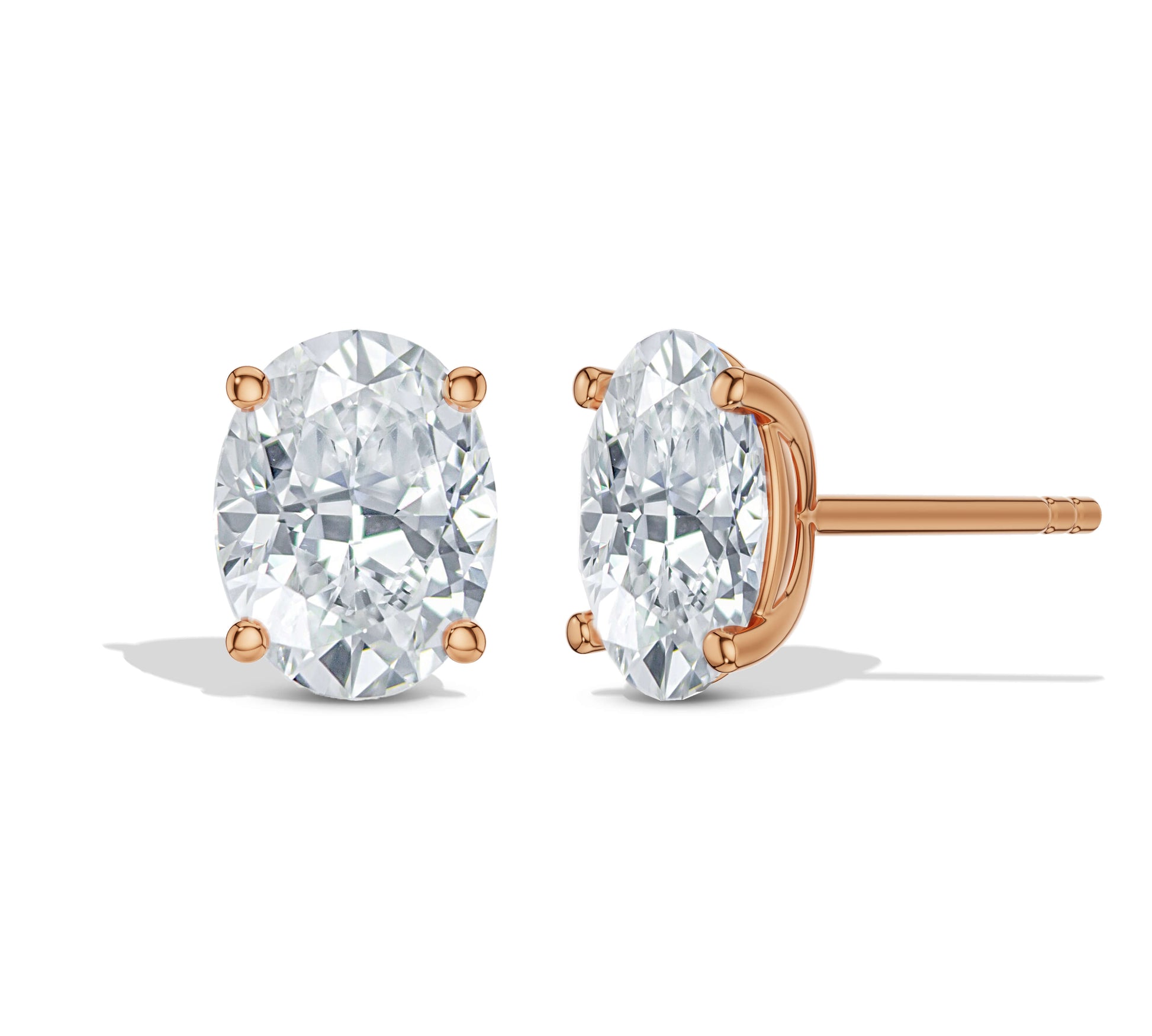 Diamond earrings with warm gold tone