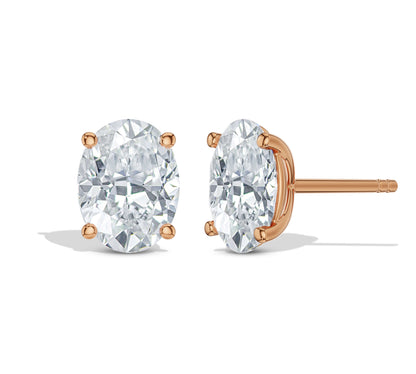 Diamond earrings with warm gold tone