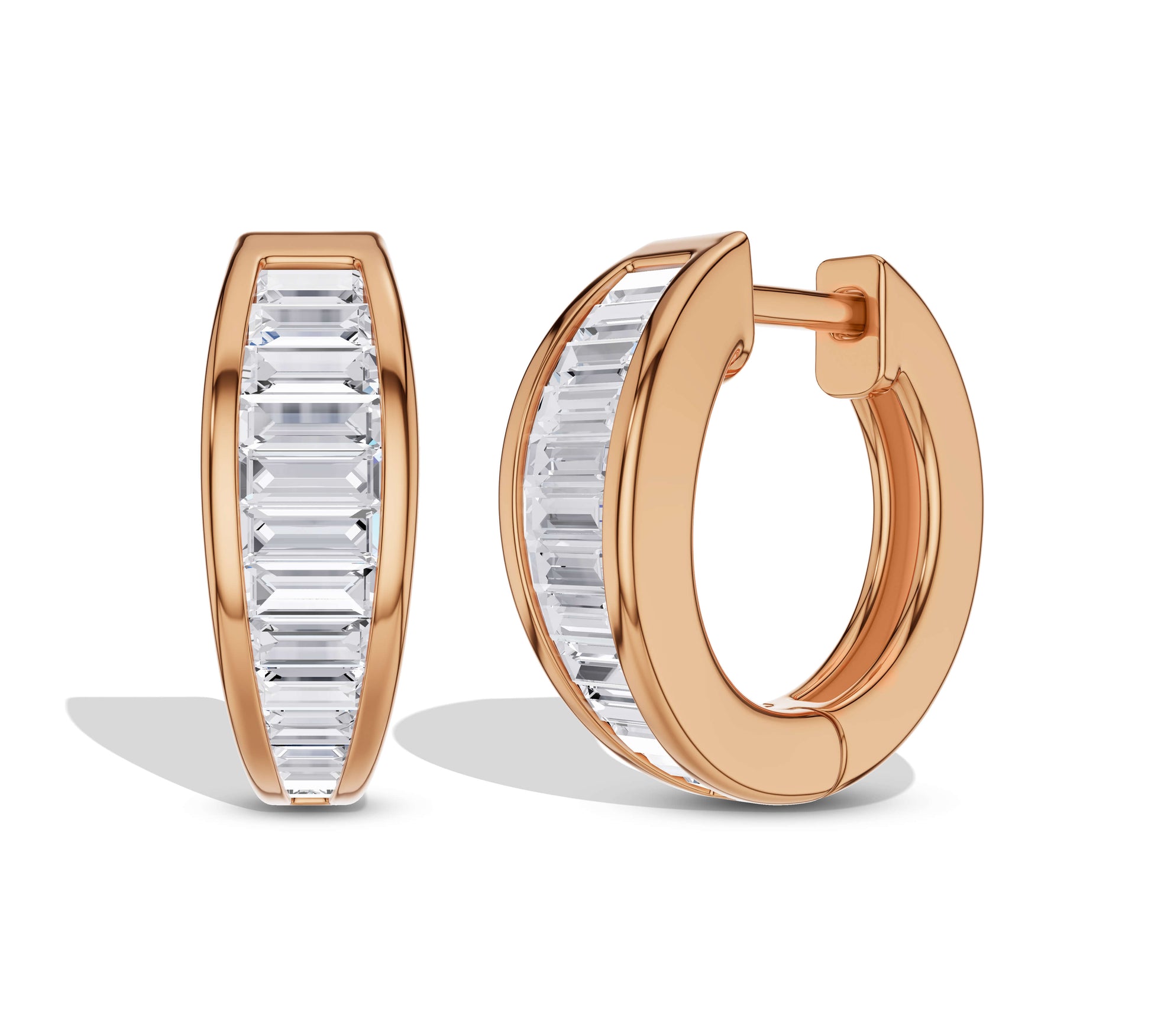 Elegant rose gold hoop earrings