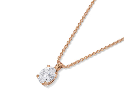 moissanite necklace with oval pendant