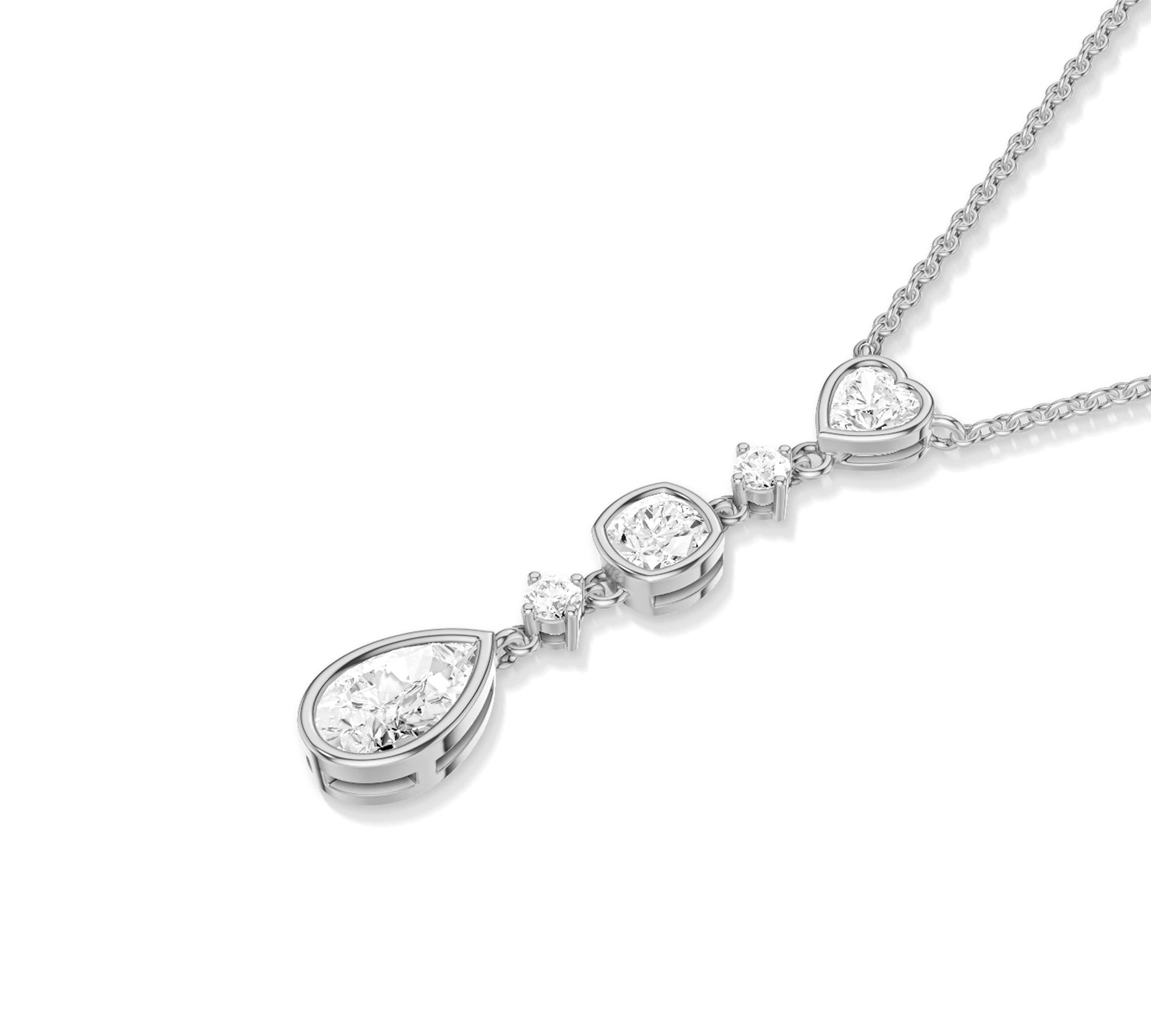 pear drop dainty diamond necklace