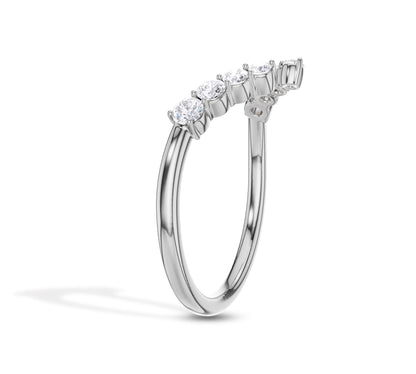 white gold curved wedding band 