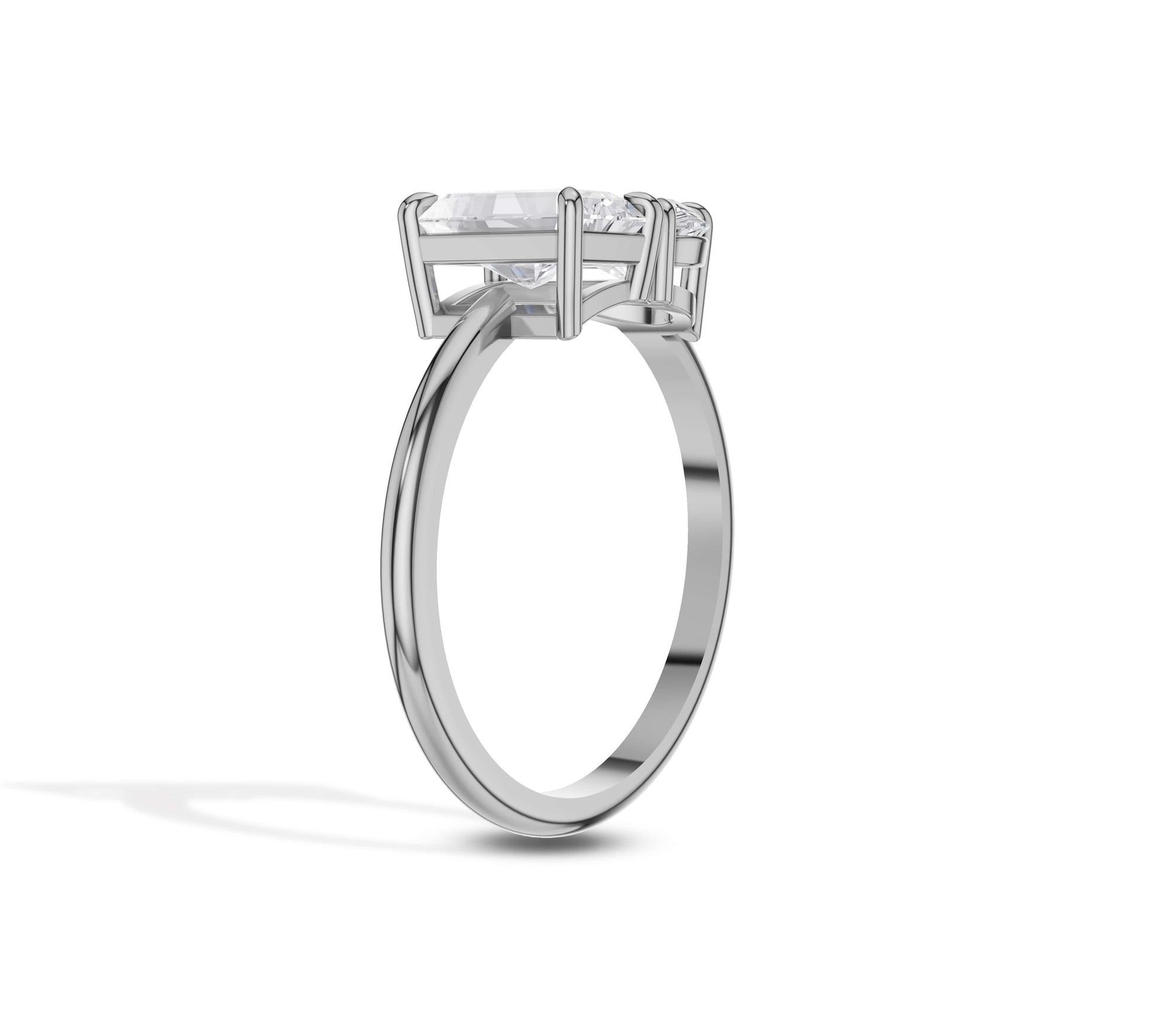 toi et moi engagement rings​ in white gold