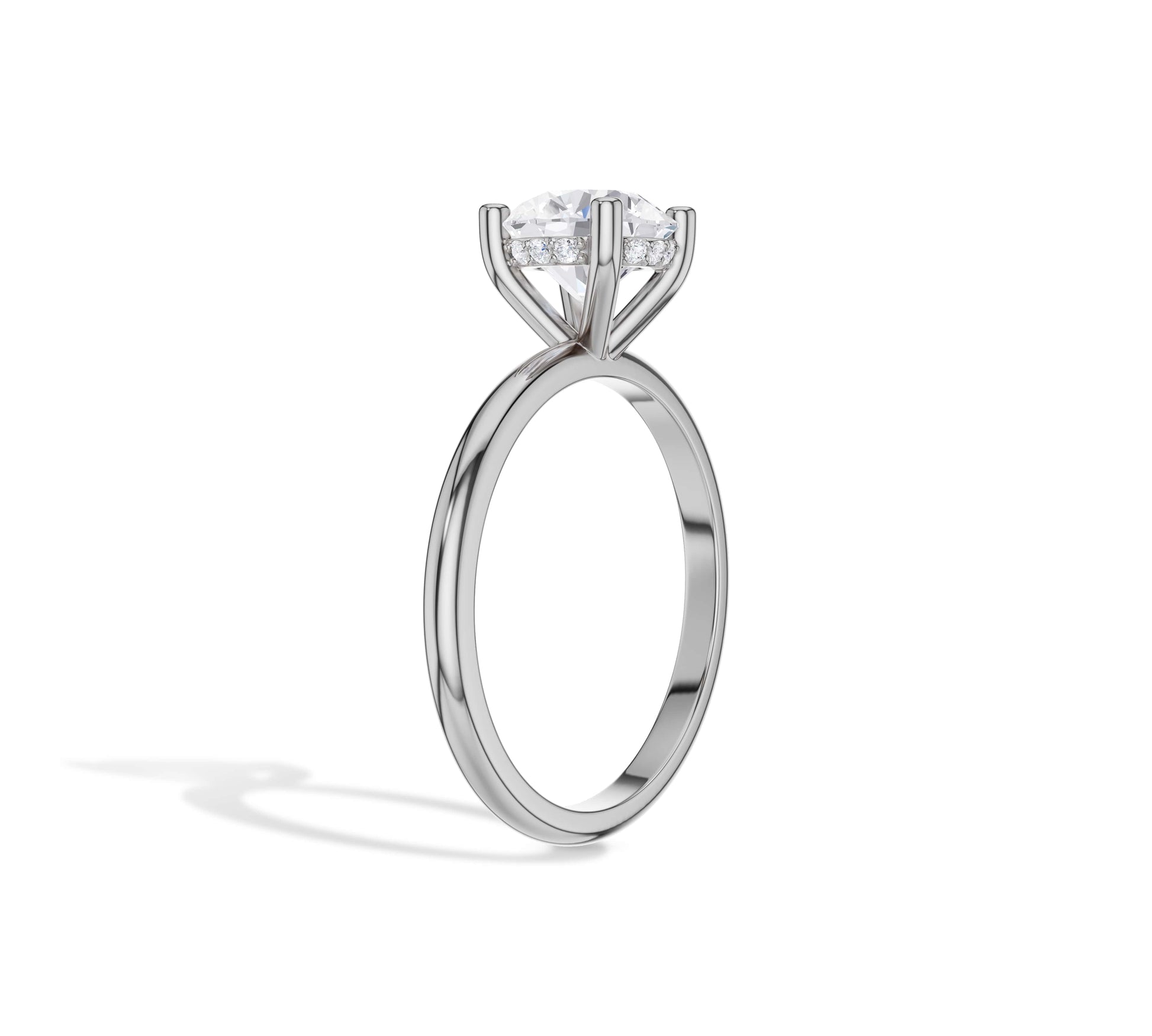Low Set Hidden Halo Engagement Ring
