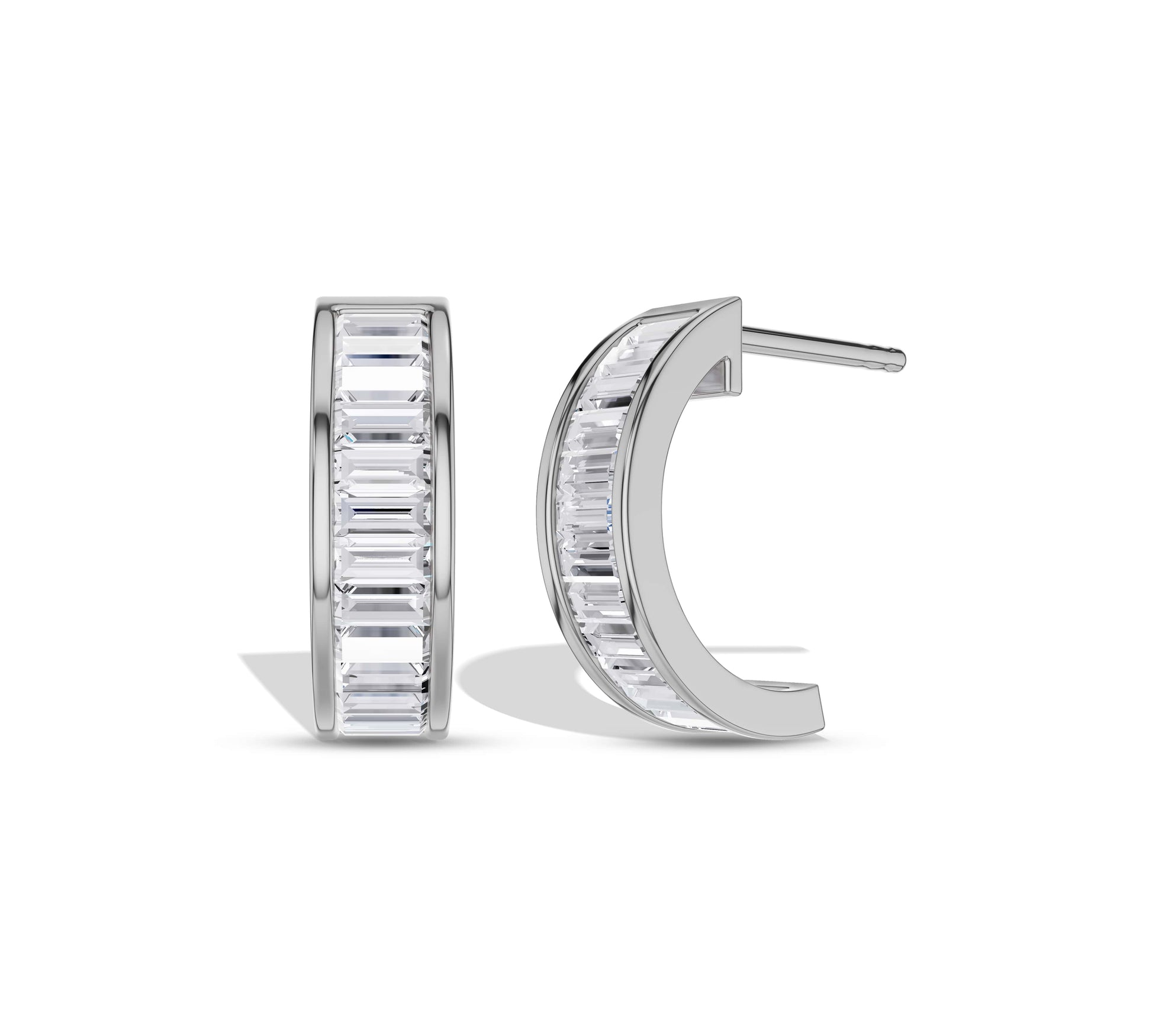 baguette diamond hoop earrings