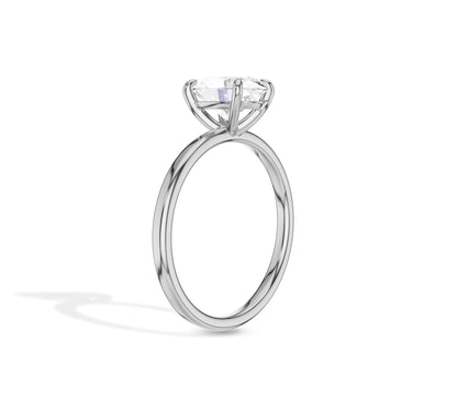 Modern oval shape diamond bridal ring