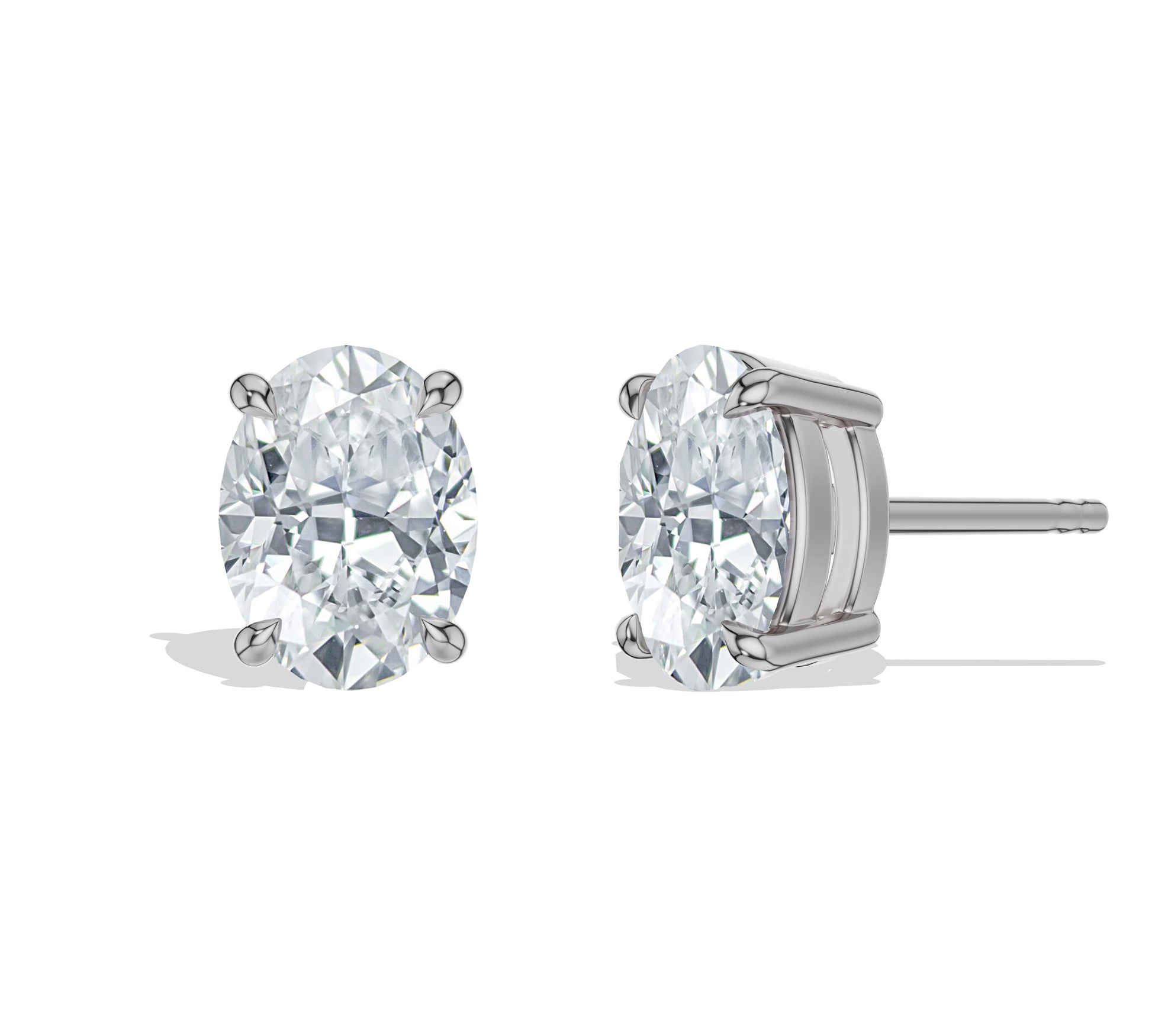 oval earrings gold​ in white gold