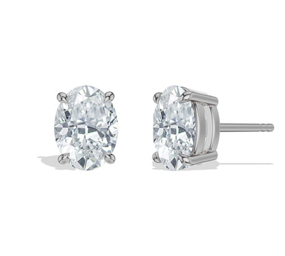 oval earrings gold​ in white gold