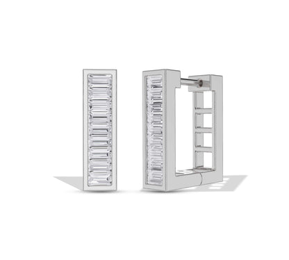 white gold huggie earrings