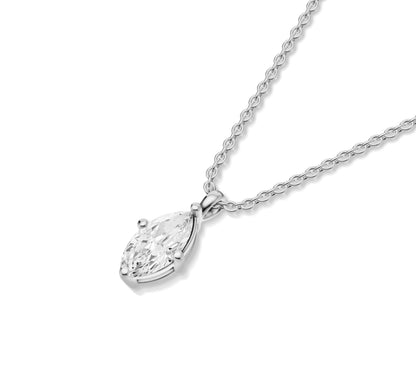 14k white gold solitaire diamond necklace​