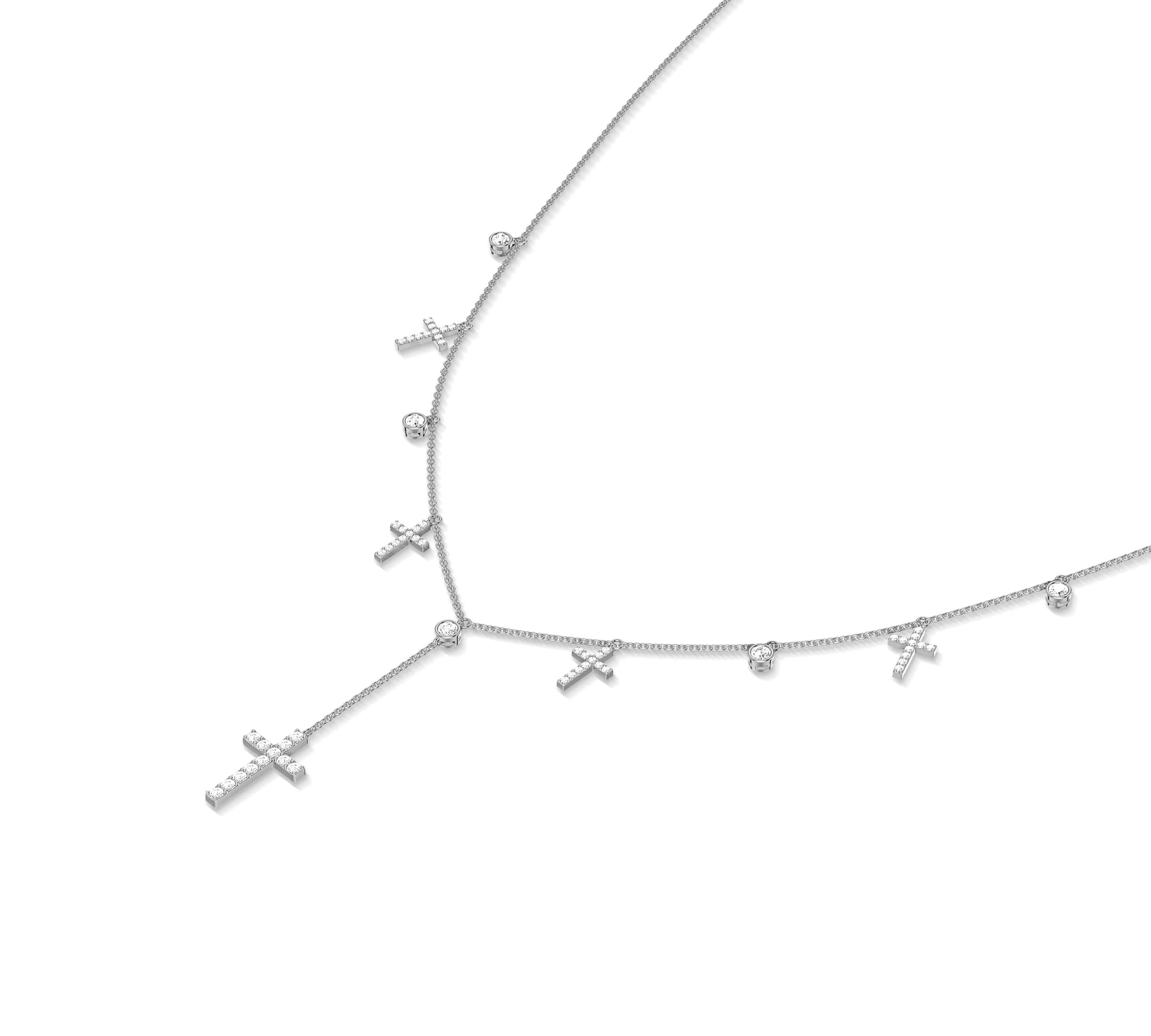 Fine 14K gold necklace with sparkling charms