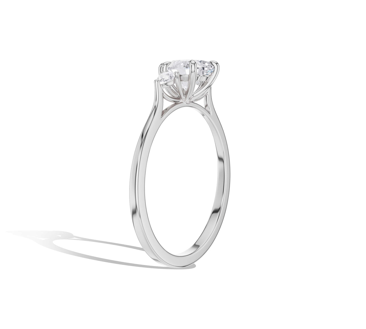 heart shape ring three diamonds​