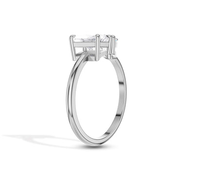 toi et moi moissanite ring​ white gold