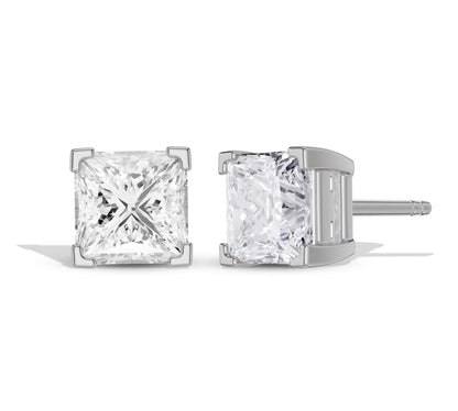 Bold square shape diamond earrings