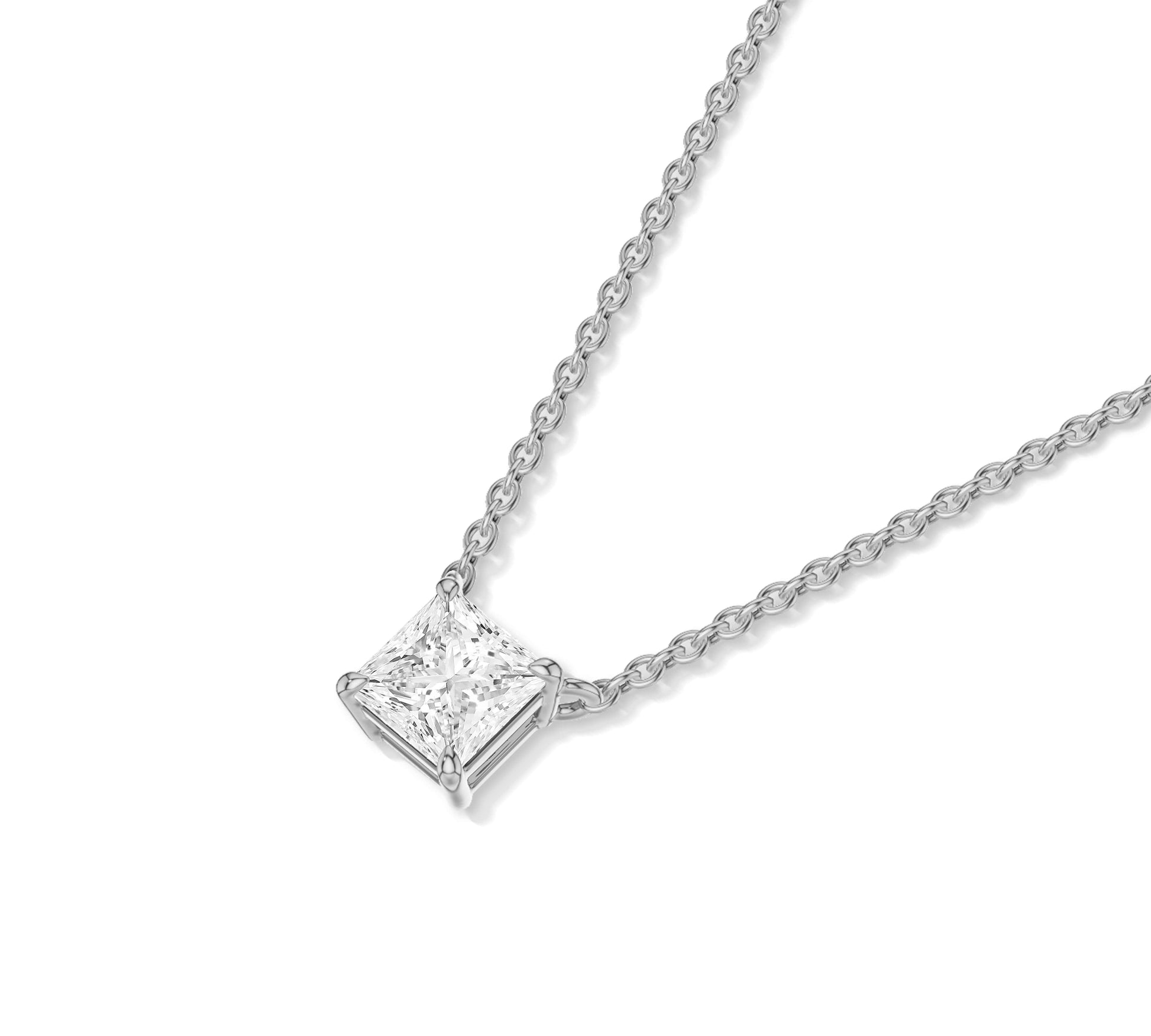 white gold diamond necklace​