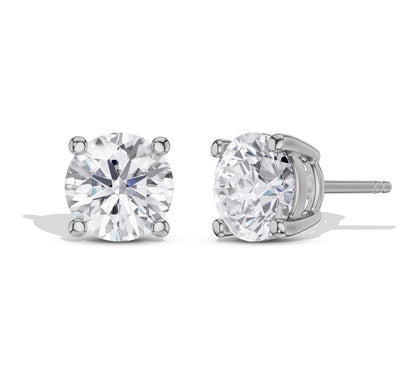 Sparkling White tone earrings