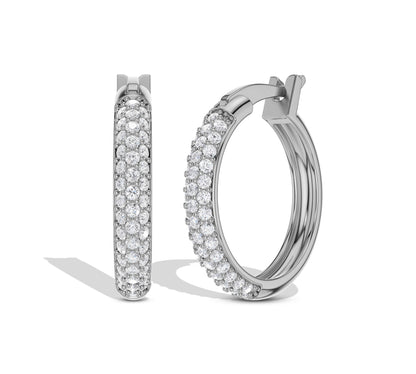 Sparkling gold hoops with pave diamonds