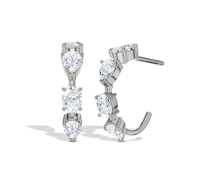 Half-hoop diamond crawler earrings