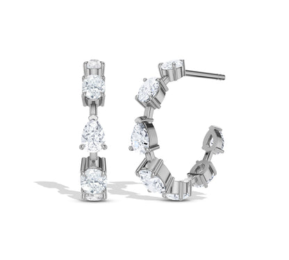 Bold yet elegant inside-out diamond hoops