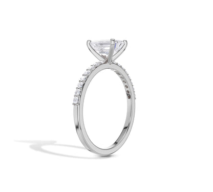 white gold side stone ring
