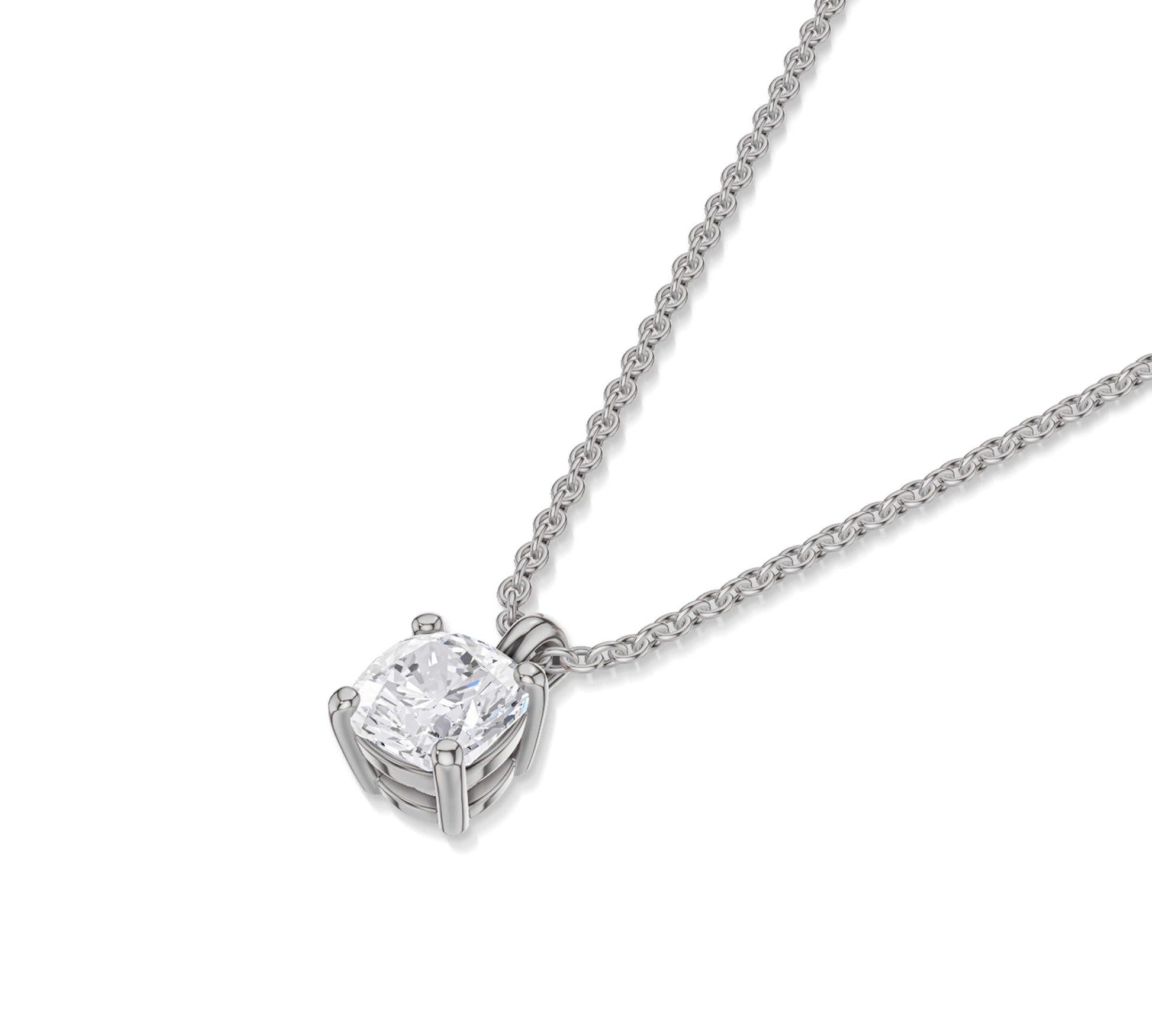 cushion diamond gold necklace​