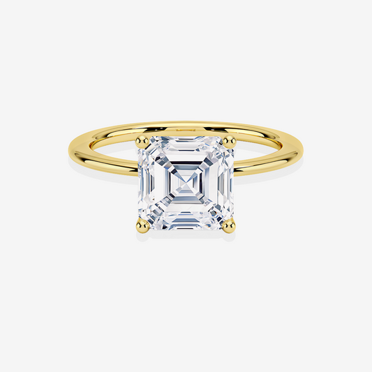 Asscher Cut Diamond Solitaire Engagement Ring