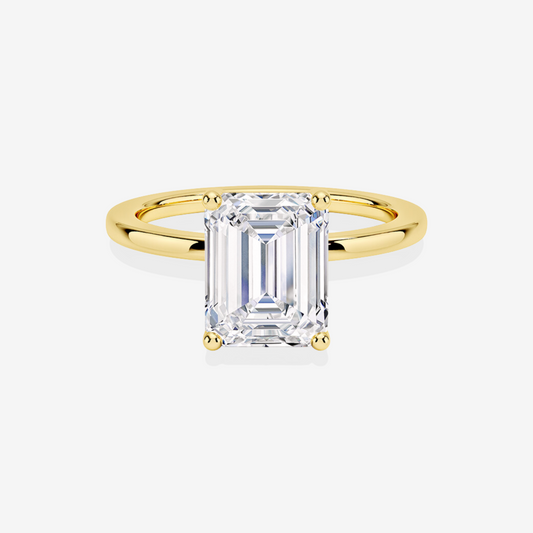 Emerald Cut Diamond Solitaire Engagement Ring