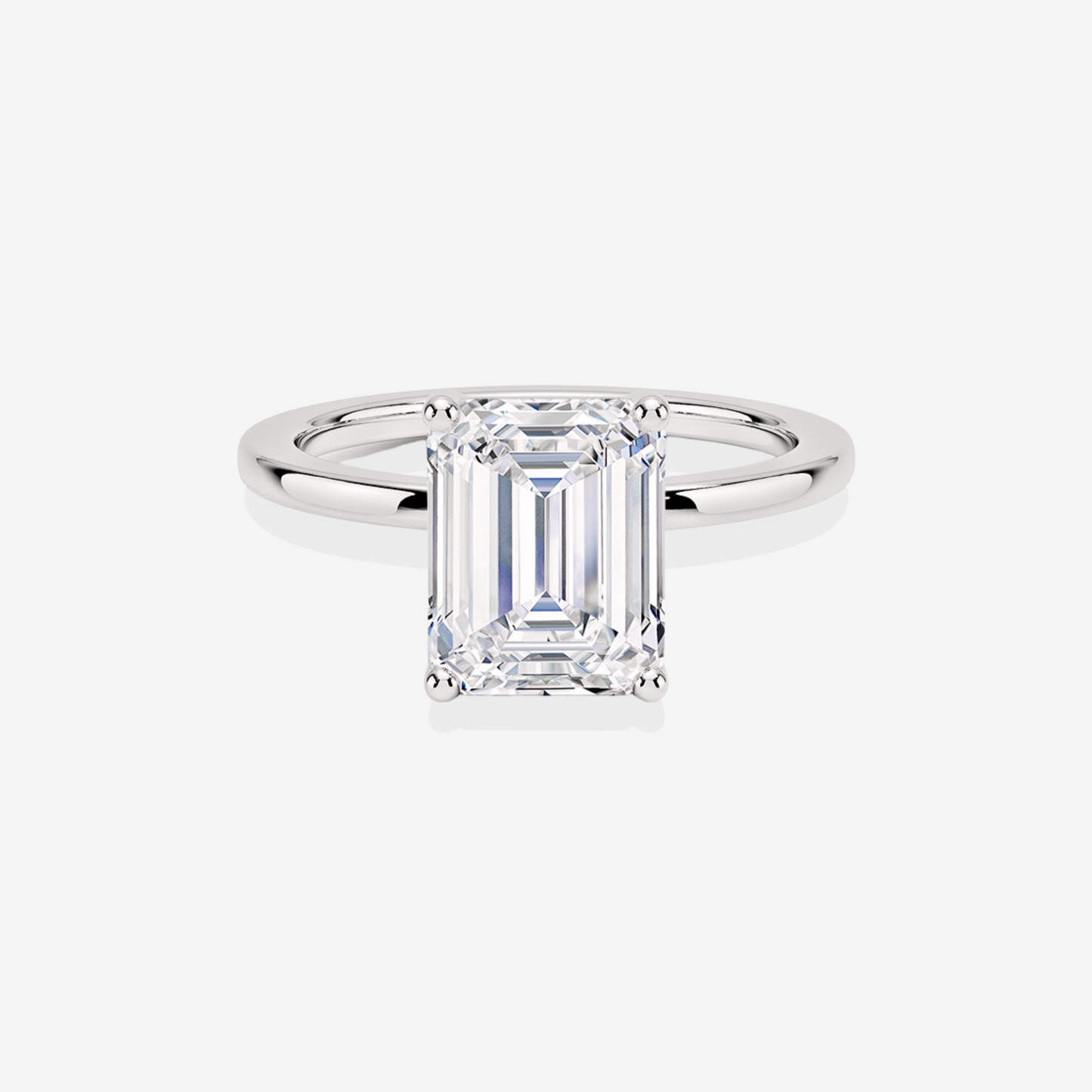 Emerald Cut Diamond Solitaire Engagement Ring