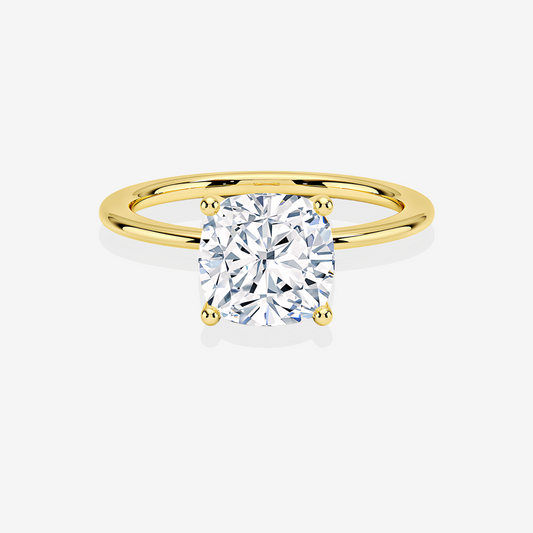 Cushion Cut Diamond Solitaire Engagement Ring