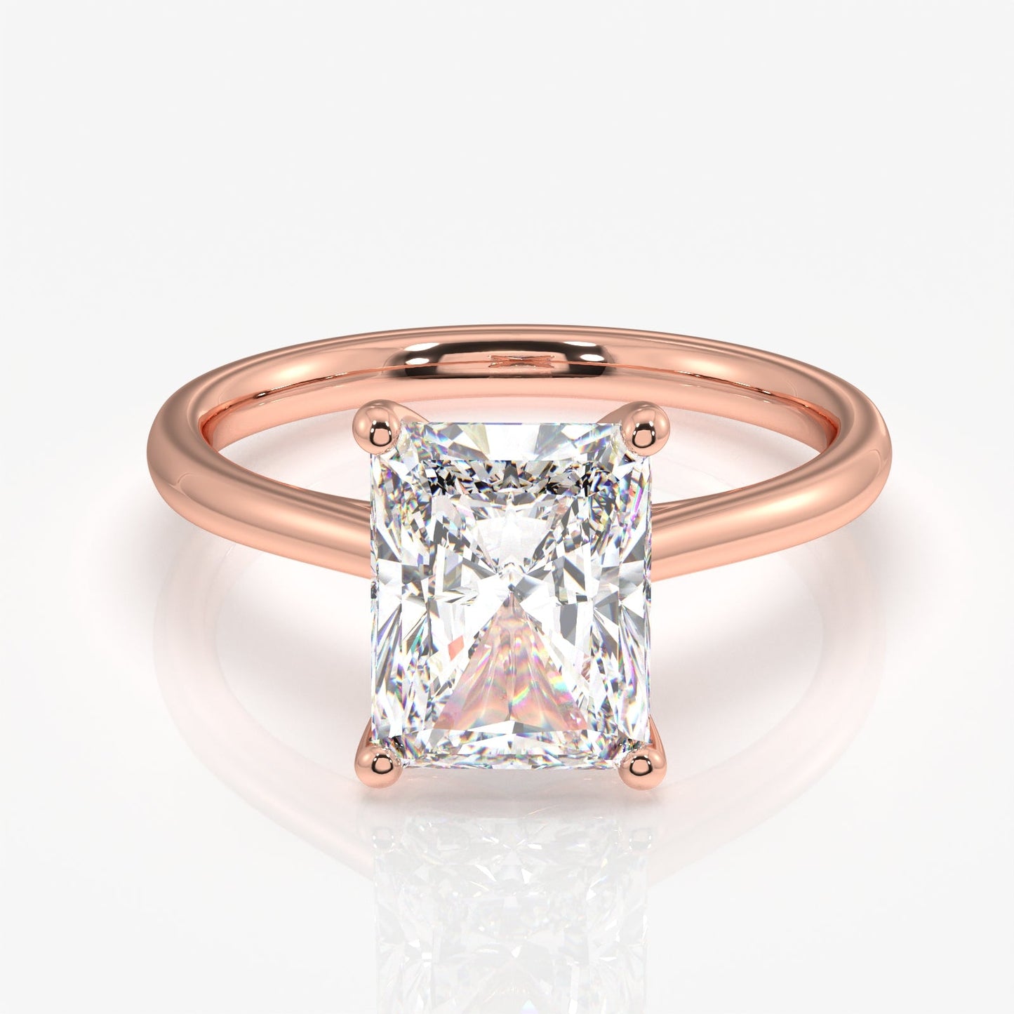 Radiant Cut Diamond Solitaire Engagement Ring