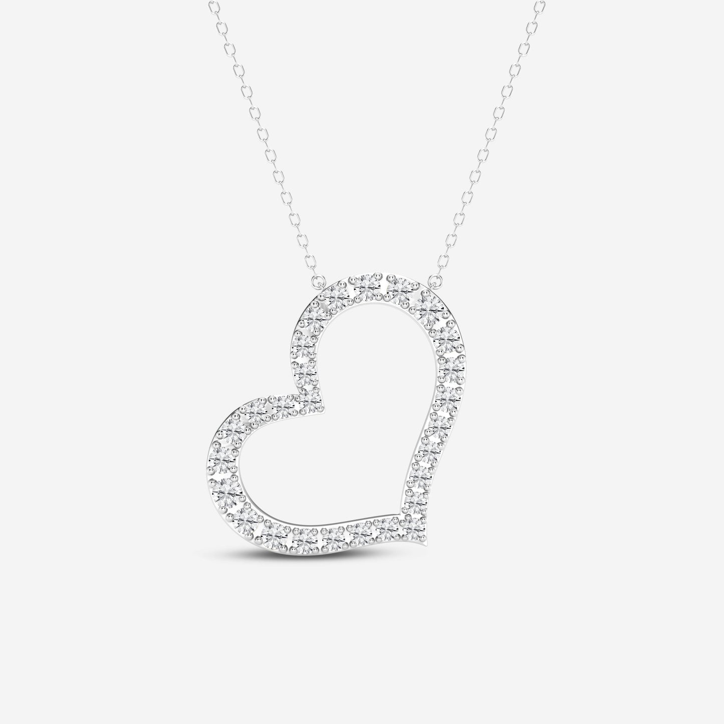 Round Cut Diamond Heart Shape Fashion Pendant