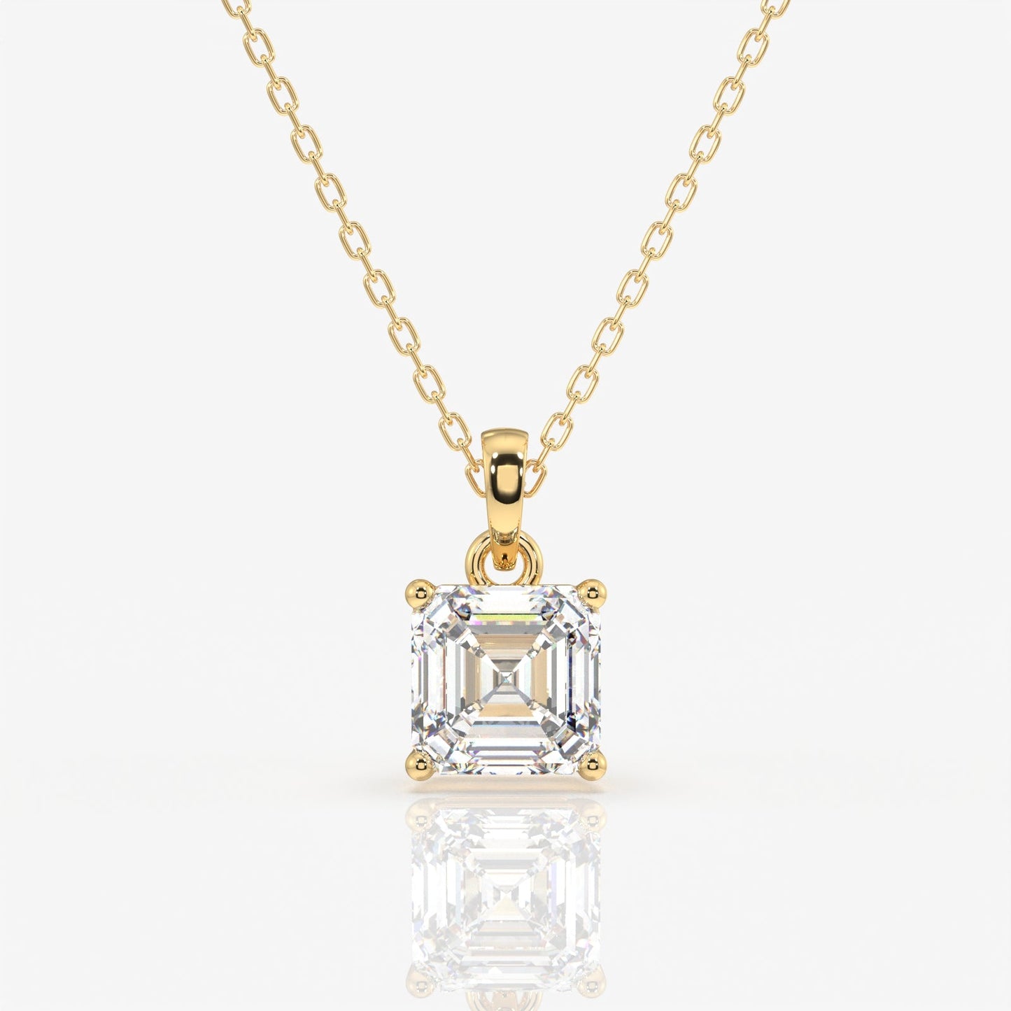 Solitaire Asscher Cut Diamond Pendant