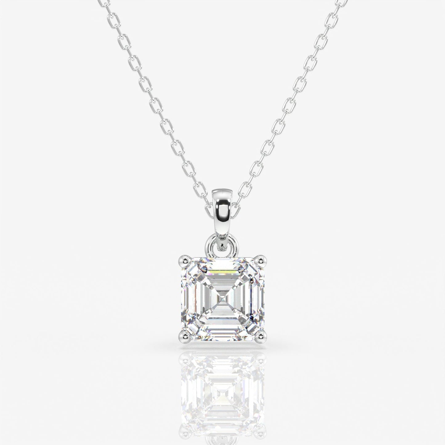 Solitaire Asscher Cut Diamond Pendant