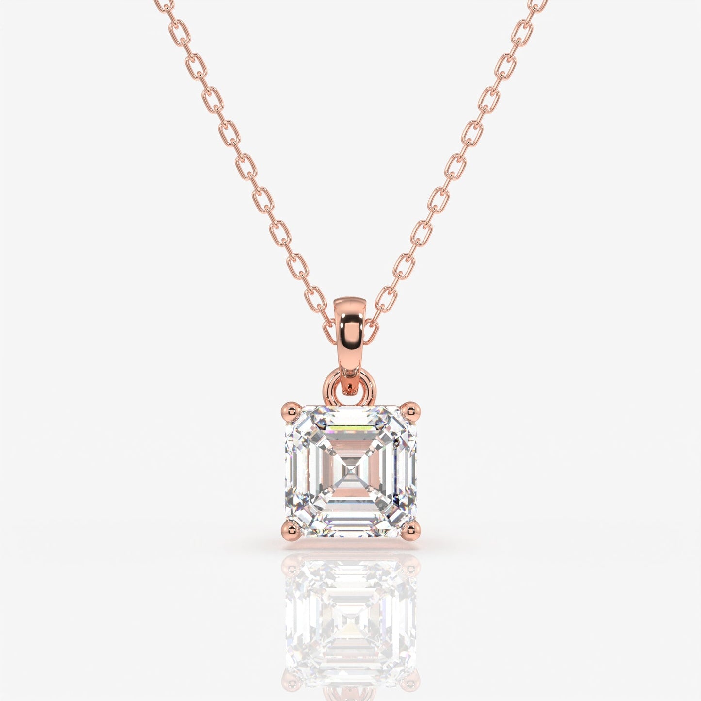 Solitaire Asscher Cut Diamond Pendant