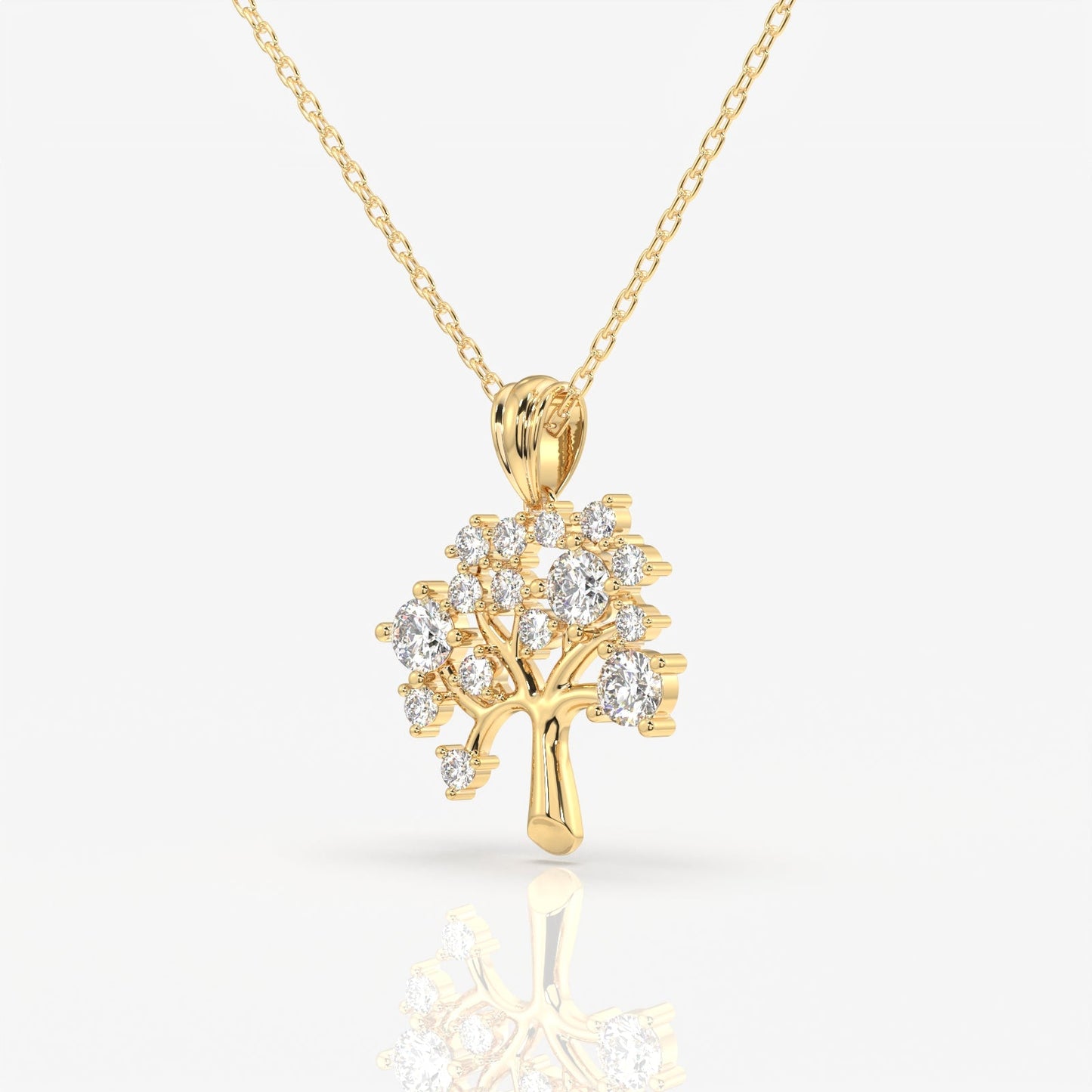 Round Cut Diamond Woodland Glow Fashion Pendant