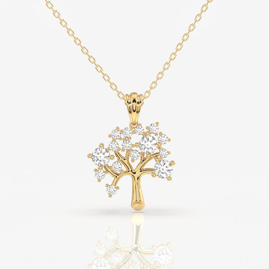 Round Cut Diamond Woodland Glow Fashion Pendant