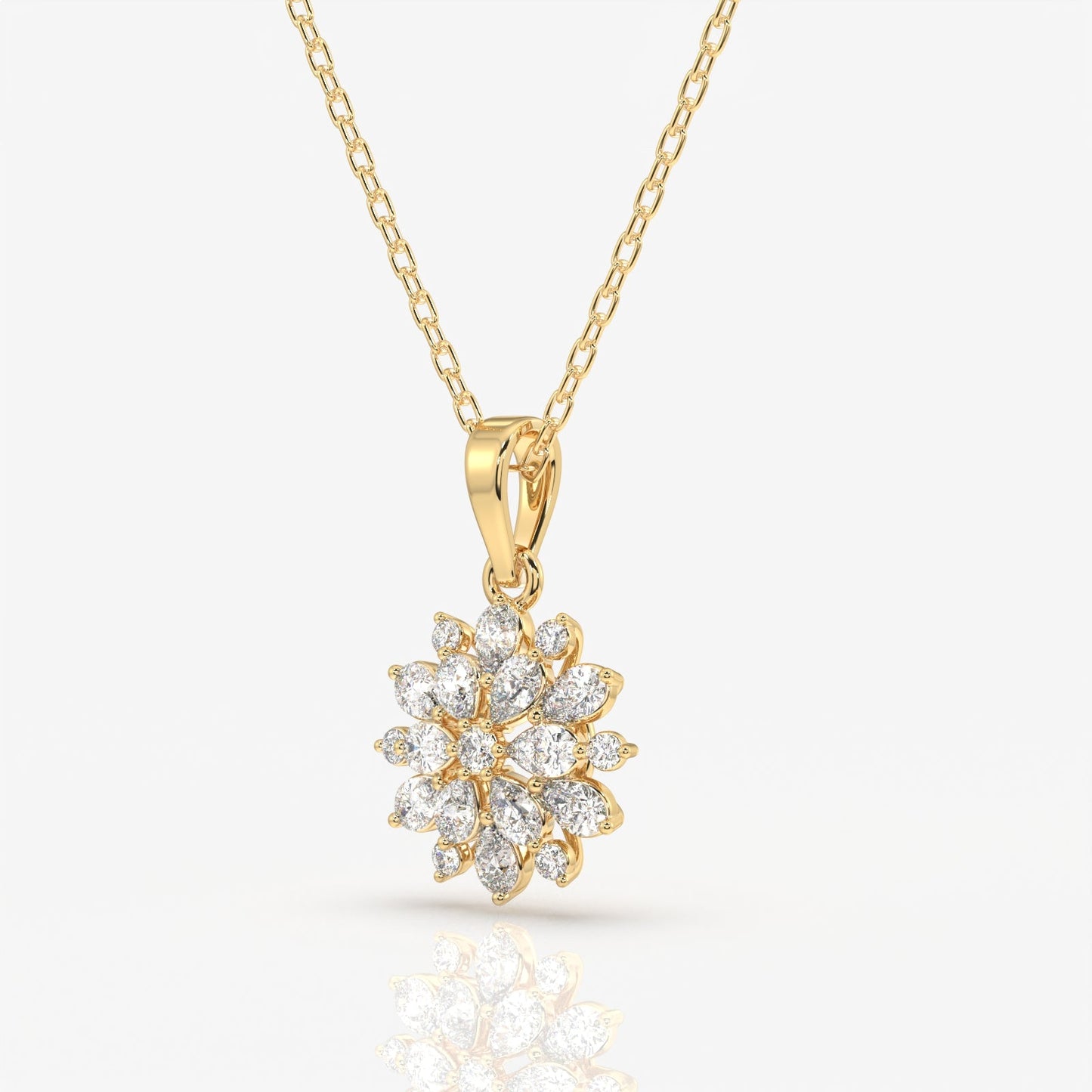 Round Cut Diamond Petal Essence Fashion Pendant