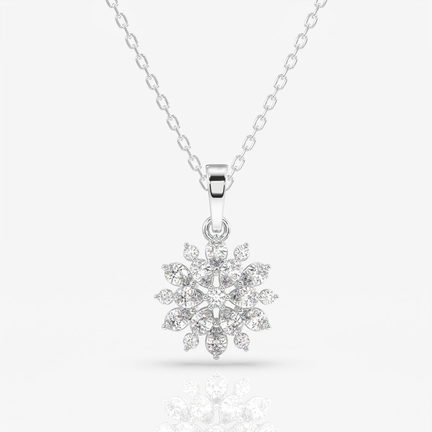 Round Cut Diamond Petal Essence Fashion Pendant