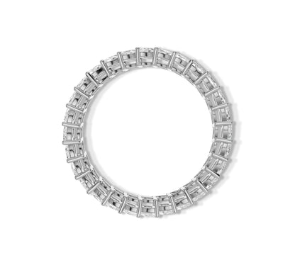 Wedding band with continuous marquise stones
