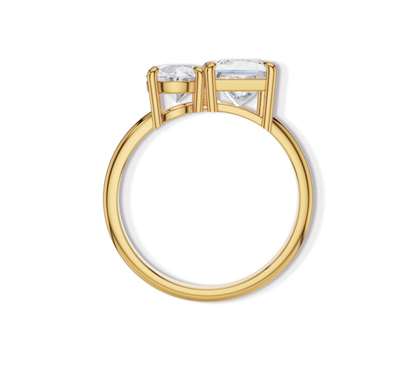 Dual Shape Diamond Ring with Princess and Round