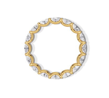 Sparkling gold band with oval moissanite stones