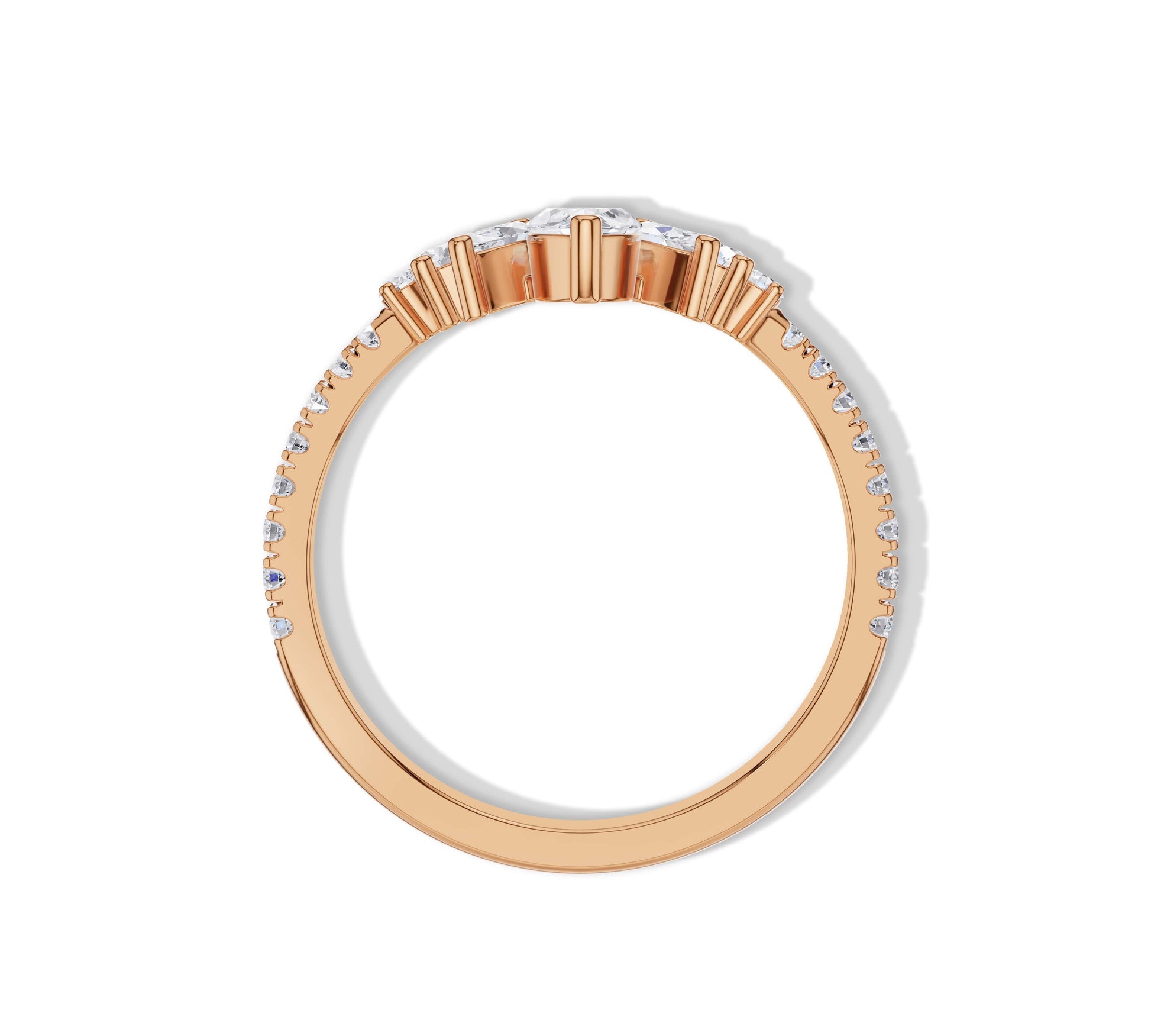 Statement marquise diamond ring with golden accents