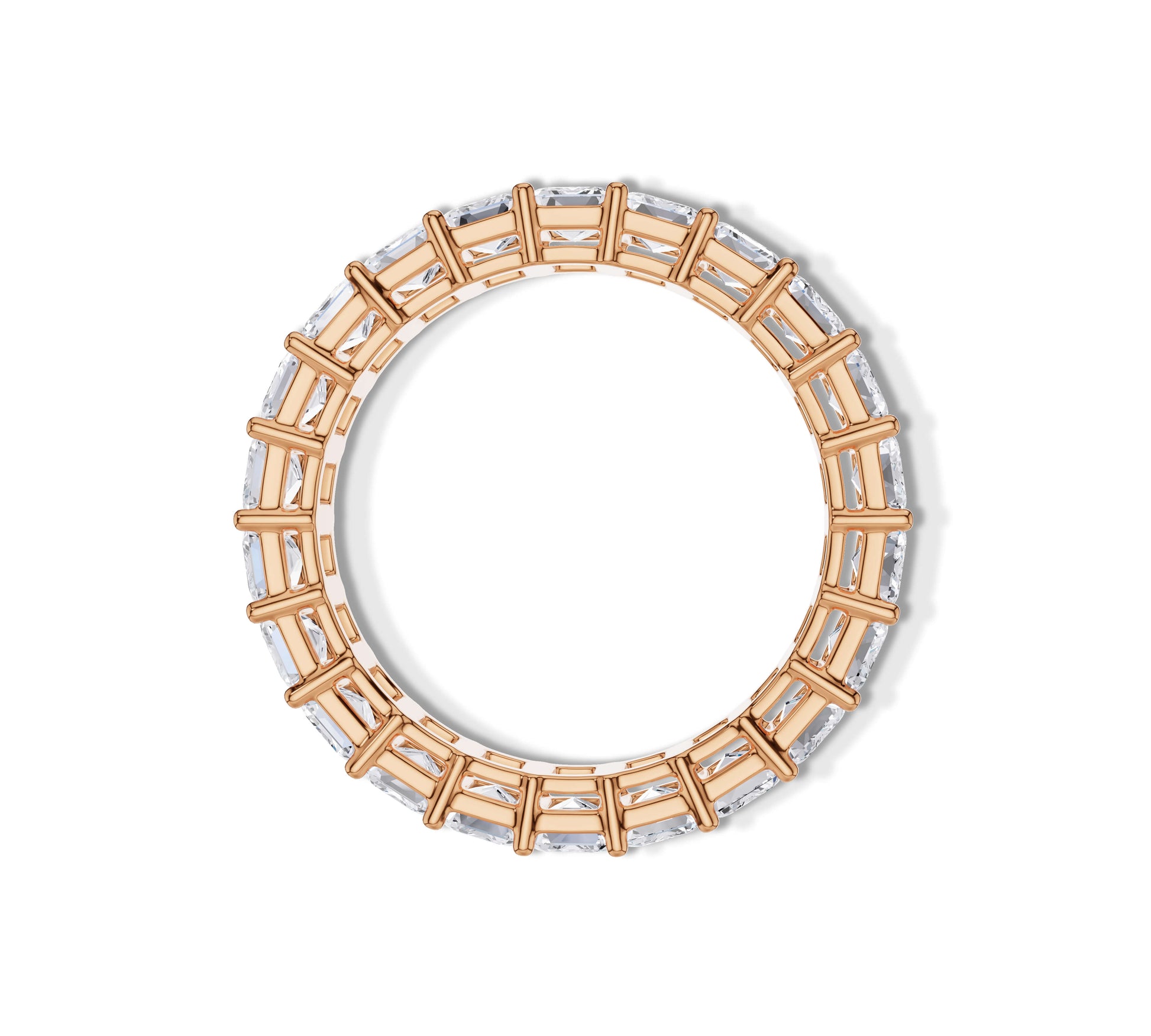 Bridal wide eternity ring with step cut stones