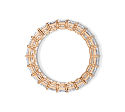 Bridal wide eternity ring with step cut stones