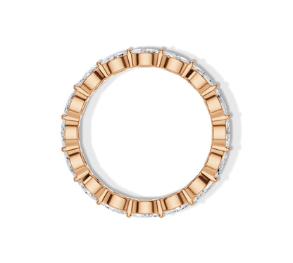 rose gold round diamond wedding band