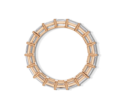 Emerald cut gold eternity ring for women
