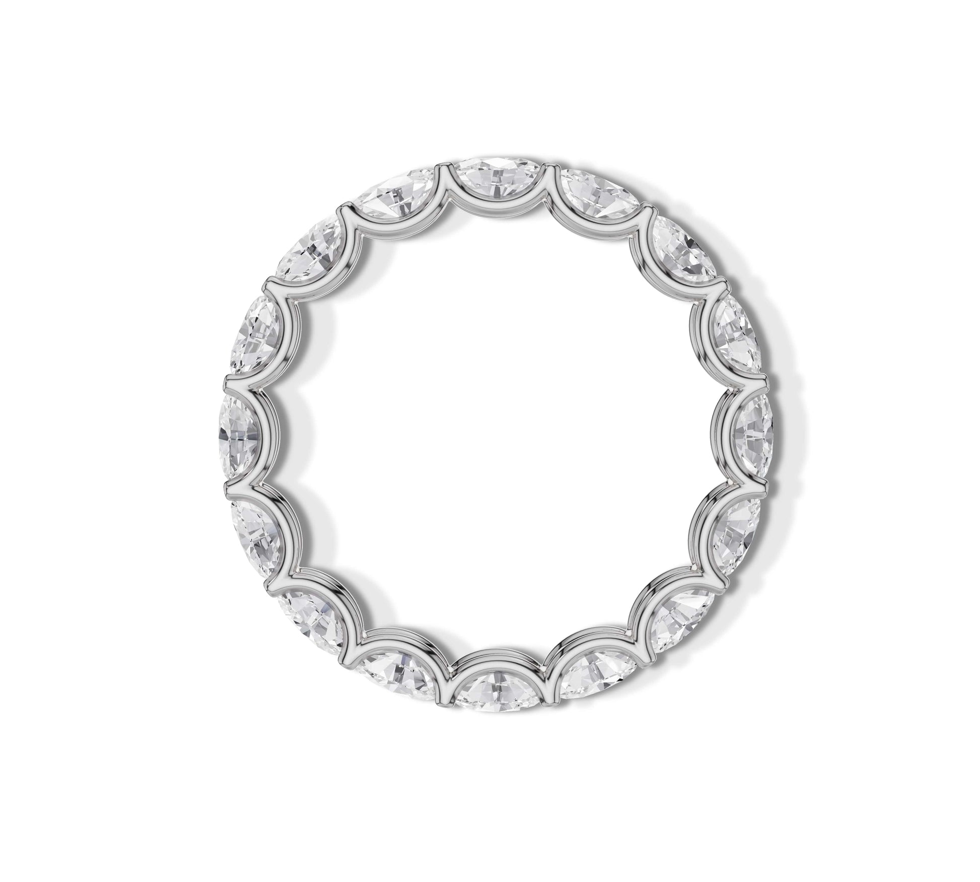 White gold oval shaped moissanite ring
