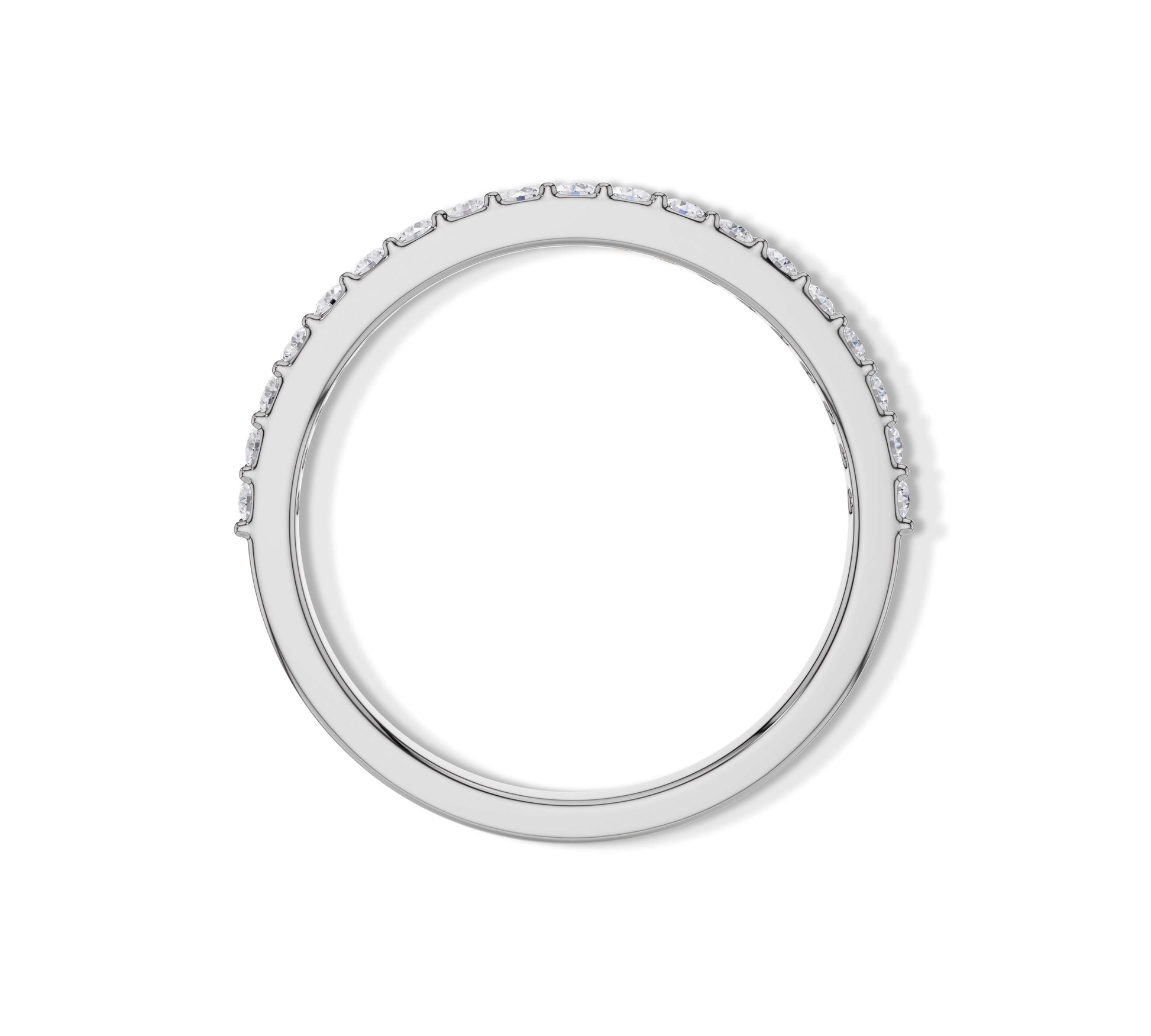 White gold stackable band for women