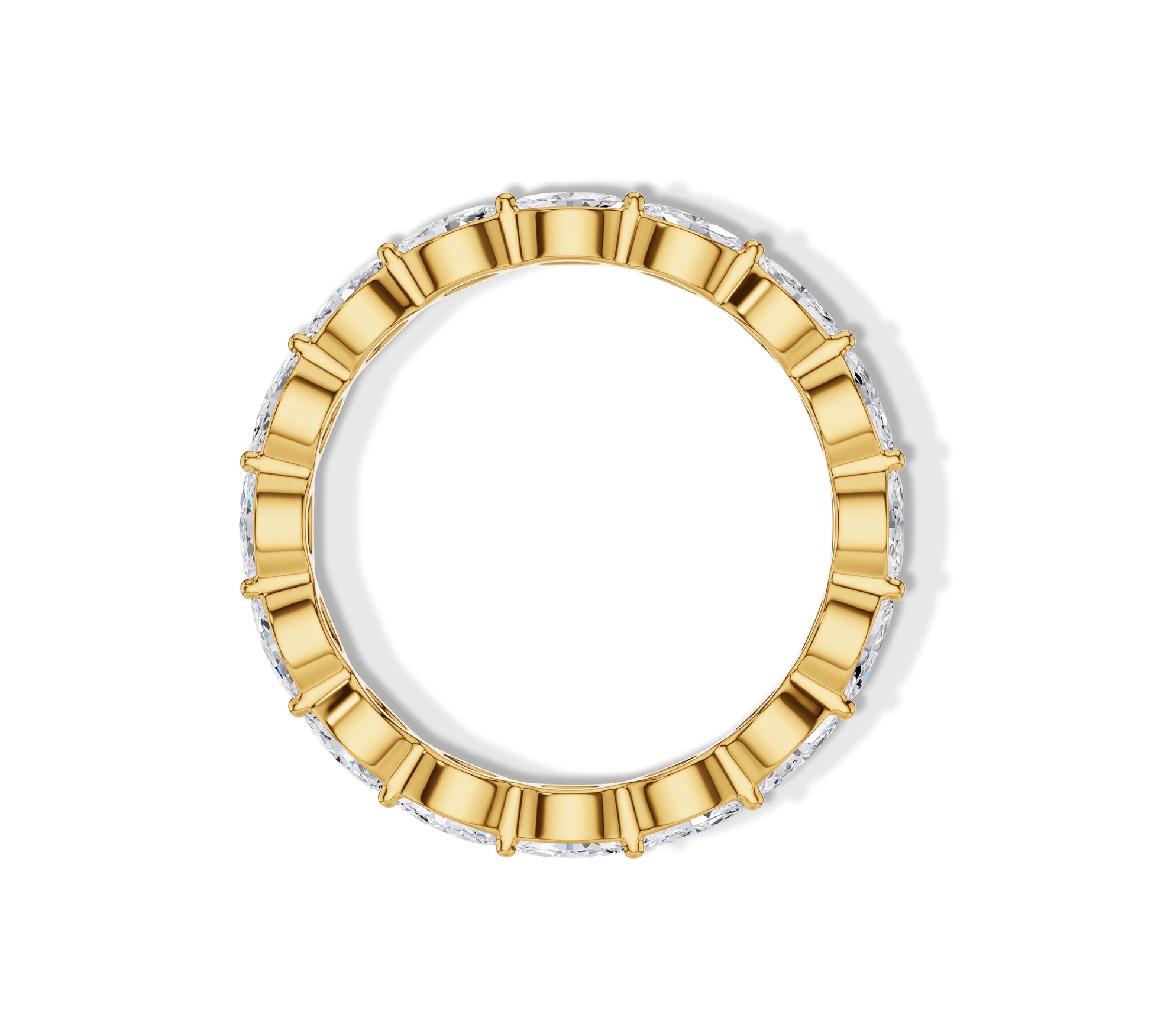 Yellow gold round diamond band